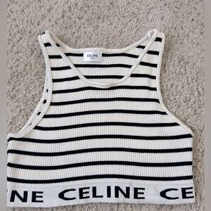 Celine Black and White Striped Women's Top